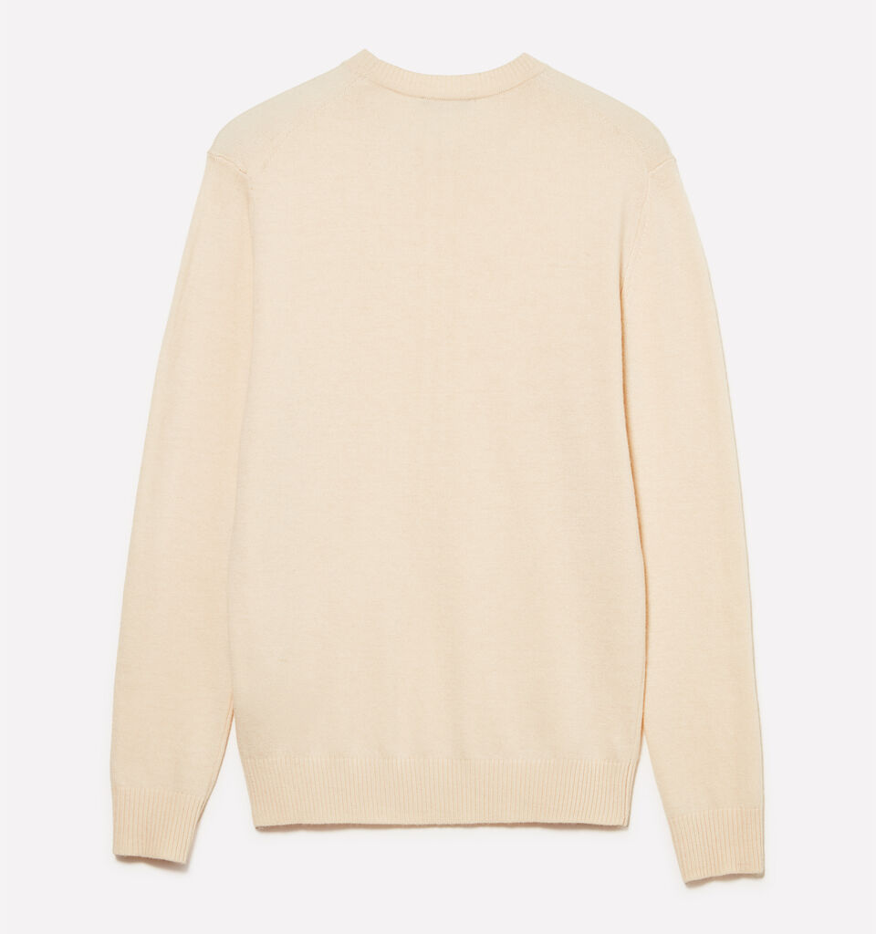 Beigefarbener Pullover mit Rundhalsausschnitt in normaler Passform - rundhalspullover für herren - Beige | Sisley image number 2